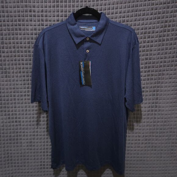 Athletic Performance Polo Shirt Mens Lg Lightweight Short Sleeve Collared Golf - Picture 3 of 16